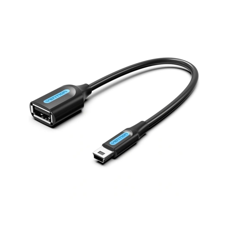 Adaptateur USB Vention - Mini-USB mâle vers USB-A femelle - 480 Mbps - Câble de 15 cm - Noir