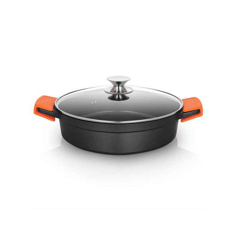 Orbegozo CDB 1028 Cocotte Basse en Fonte d'Aluminium - Polyvalence et Sécurité en Cuisine - Antiadhésive sans Pfoa - Adaptée à T