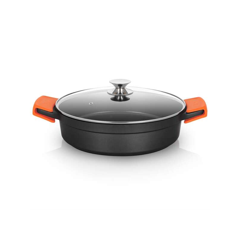 Orbegozo Cocotte Basse CDB 1032 - Fonte d'Aluminium Indéformable - Capacité 5,9 L - Poignées en Silicone - Antiadhésif Pfoa - Co