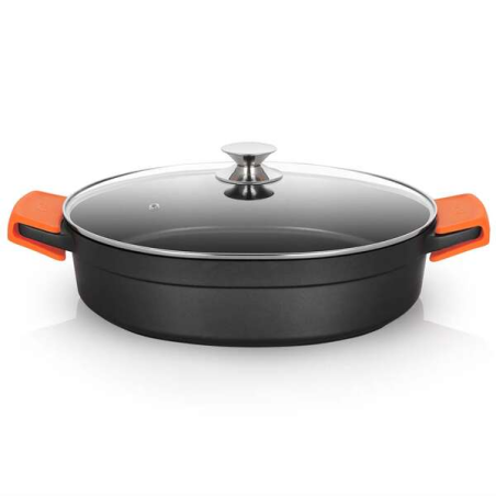 Orbegozo CDB 1036 Cocotte en fonte d'aluminium - Polyvalence et sécurité en cuisine - Design ergonomique - Poignées en silicone