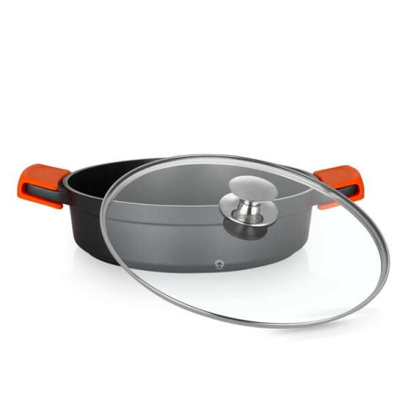 Orbegozo CDB 1036 Cocotte en fonte d'aluminium - Polyvalence et sécurité en cuisine - Design ergonomique - Poignées en silicone