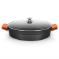 Orbegozo Cocotte Basse Série CBD 10,5 L - Fonte d'aluminium indéformable - Poignées en silicone - Convient à tous types de feux