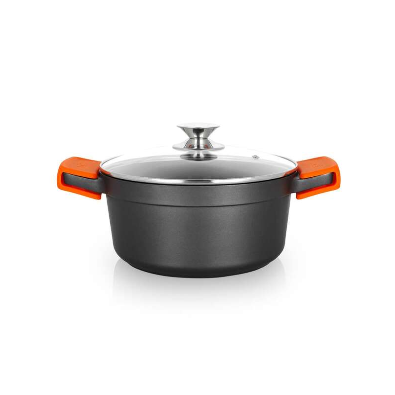 Orbegozo CDH 3024 - Cocotte de grand-mère indéformable en fonte d'aluminium - 4,5 L - Poignées en silicone - Antiadhésive - Adap