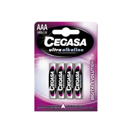 Pack de 4 piles alcalines Cegasa Ultra LR03 AAA - Haute technologie - Plus de capacité, de puissance et de performances
