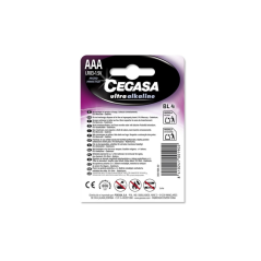 Pack de 4 piles alcalines Cegasa Ultra LR03 AAA - Haute technologie - Plus de capacité, de puissance et de performances