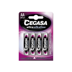Pack de 4 piles alcalines Cegasa Ultra LR06 AA - Haute technologie - Plus de capacité, de puissance et de performances