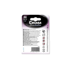 Pack de 4 piles alcalines Cegasa Ultra LR06 AA - Haute technologie - Plus de capacité, de puissance et de performances