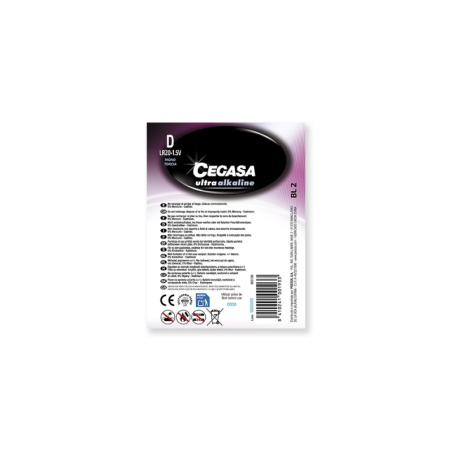 Pack de 2 piles alcalines Cegasa Ultra LR20 D - Haute technologie - Plus de capacité, de puissance et de performances
