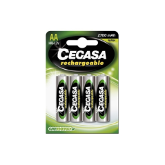 Lot de 4 piles rechargeables Cegasa HR6 2700 mAh