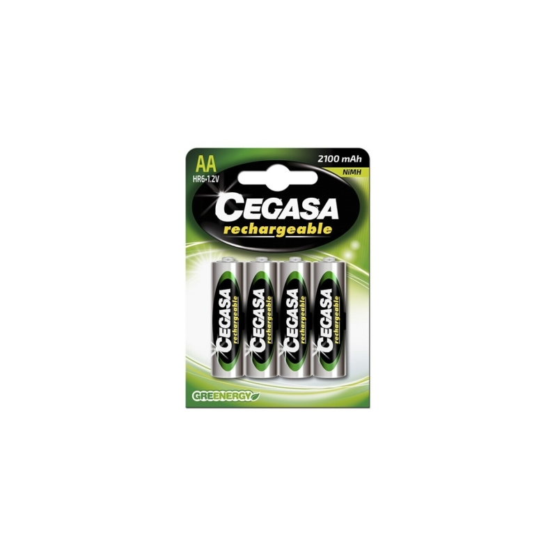 Lot de 4 piles rechargeables AA Cegasa HR6 2100 mAh