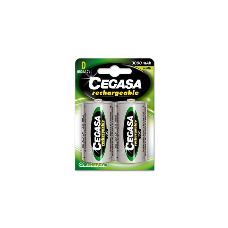 Lot de 2 piles rechargeables Cegasa HR20 D 3000 mAh