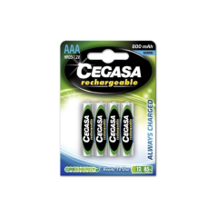 Lot de 4 piles rechargeables Cegasa AAA HR03 800 mAh - Technologie RTU