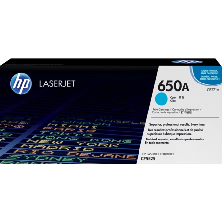 Cartouche de toner cyan d'origine HP CE271A - 650A