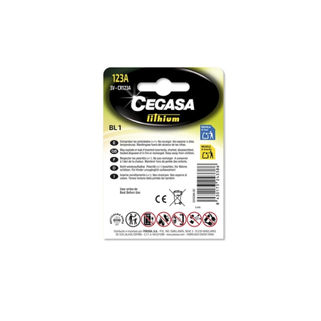 Cegasa Lithium CR123A Pack de 1 pile 123A 3V