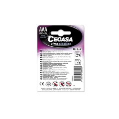 Pack de 6 piles alcalines Cegasa Ultra LR03 AAA - Haute technologie - Plus de capacité, de puissance et de performances