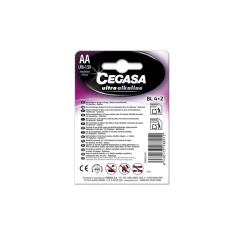Pack de 6 piles alcalines Cegasa Ultra LR06 AA - Haute technologie - Plus de capacité, de puissance et de performances