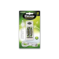 Pack rechargeable Cegasa avec chargeur compact et câble USB + 2 piles rechargeables AA HR6 2000 mAh - Chargeur compatible avec l