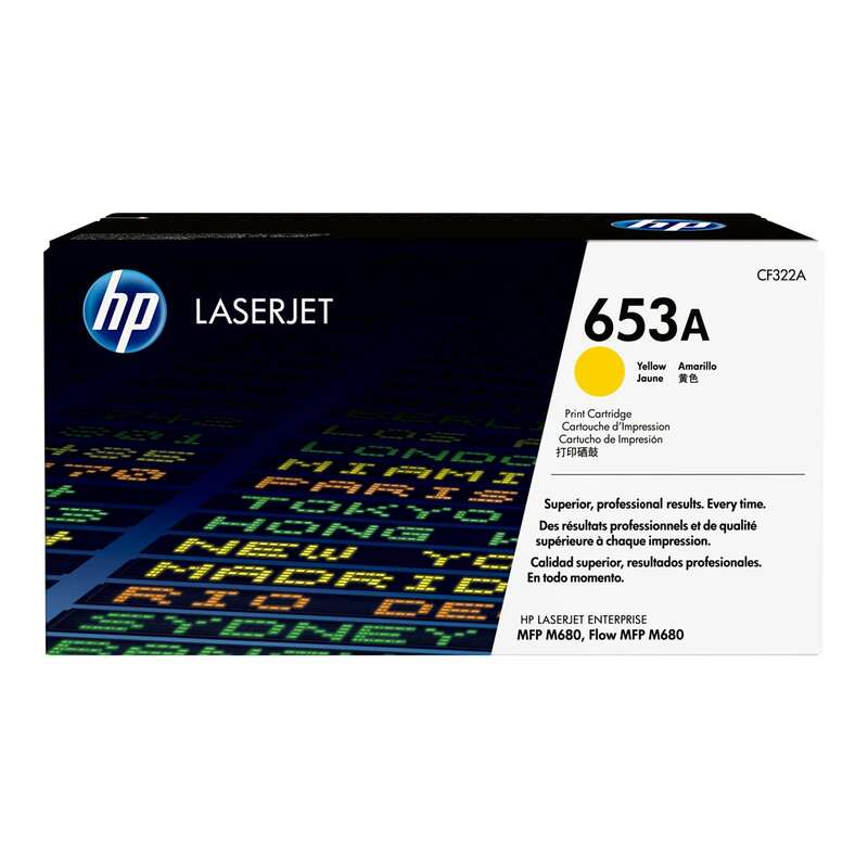 Cartouche de toner jaune d'origine HP CF322A - 653A