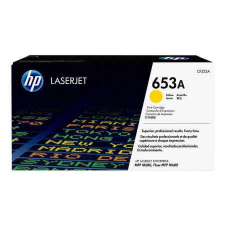 Cartouche de toner jaune d'origine HP CF322A - 653A