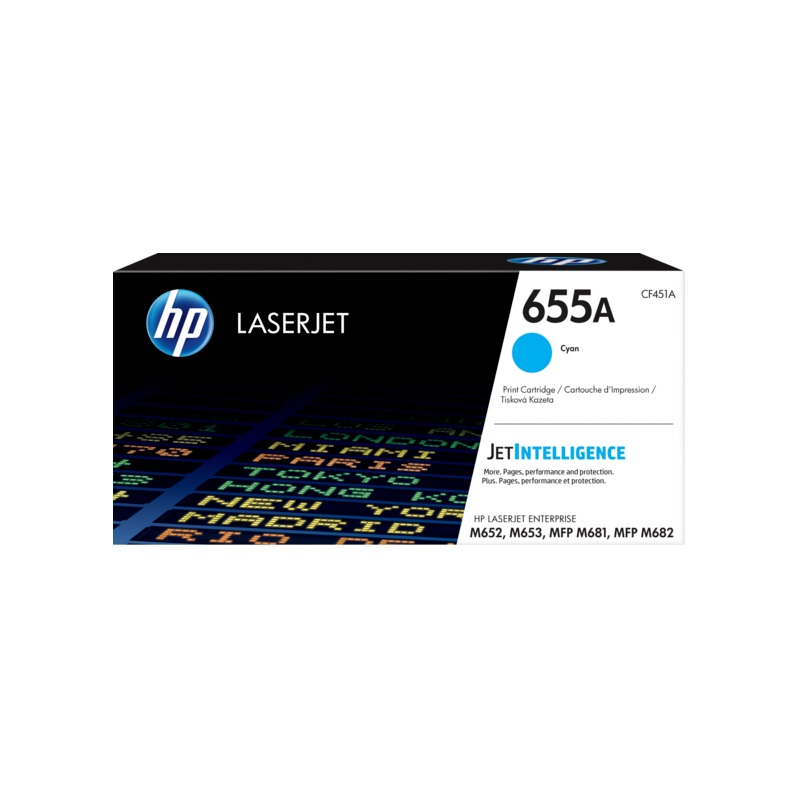Cartouche de toner cyan authentique HP CF451A - 655A