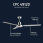 Orbegozo CFC 49120 Ventilateur de Plafond élégant et Puissant - 3 Pales - 5 Vitesses - Puissance 60 W - Chrome - Diamètre 120 cm