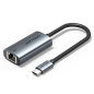 Convertisseur USB-C vers Ethernet Vention - Câble de 15 cm - Vitesse jusqu'à 1 Gbit/s - Boîtier en aluminium et ABS - Gris