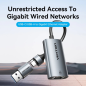 Convertisseur USB-C vers Ethernet Vention - Adaptateur USB-A - Câble de 15 cm - Vitesse jusqu'à 1 Gbit/s - Boîtier en aluminium