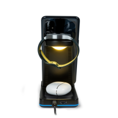 Station de charge à induction 4 en 1 Thomson CL750IS - Réveil et veilleuse - Compatible avec Android - Noir