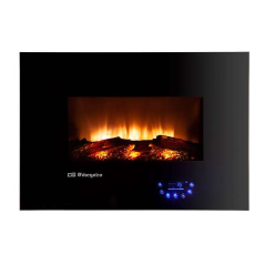 Cheminée Électrique Orbegozo 8000 Effet Feu Réel - Puissance 1800W - Panneau de Commande Tactile - 5 Niveaux d'Intensité de Flam