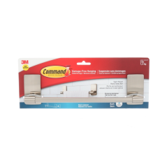 Porte-serviettes de salle de bain Command - Supporte jusqu'à 1,3 kg - Comprend 4 bandes adhésives moyennes - Résistant à l'eau e