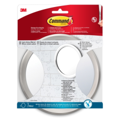 Miroir de salle de bain Command - Comprend 2 paires de bandes adhésives moyennes - Nickel satiné