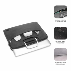 Sacoche Subblim Business pour ordinateurs portables de 13,3" à 14" - Design moderne et élégant - Double fermeture éclair