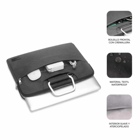 Sacoche Subblim Business pour ordinateurs portables de 13,3" à 14" - Design moderne et élégant - Double fermeture éclair