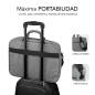 Sacoche pour ordinateur portable Subblim Elite de 13,3" à 14" - En polyester Oxford - Double fermeture éclair - Gris