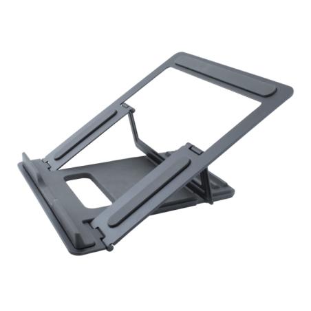 Support pour ordinateur portable Coolbox ATRIL02 jusqu'à 17 pouces - Aluminium - Pliable - Caoutchouc antidérapant - Gris