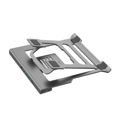 Support pour ordinateur portable Coolbox ATRILDOCK jusqu'à 17" - 3x USB 3.0, HDMI, RJ45, USB-C PD - Aluminium - Pliable - Caoutc