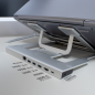Support pour ordinateur portable Coolbox ATRILDOCK jusqu'à 17" - 3x USB 3.0, HDMI, RJ45, USB-C PD - Aluminium - Pliable - Caoutc