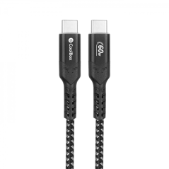 Câble Coolbox USB-C vers USB-C 60W Charge+Data - Haut Débit - Fiabilité - Polyvalence - Couleur Noir