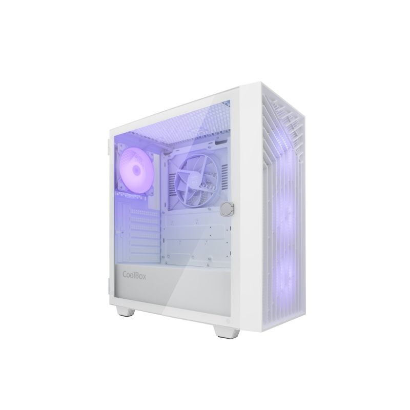 Boîtier tour Coolbox GA300 GridLine ATX, Micro ATX, Mini-ITX - Côtés en verre trempé - Disque dur 2,5" et 3,5" - USB-A 3.0, USB-