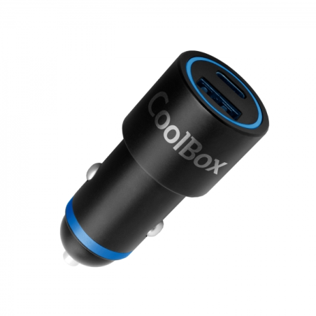 Chargeur Voiture Coolbox 48W - USB-A/USB-C - Haute Puissance - Chargement Rapide - Double Portabilité - Couleur Noir