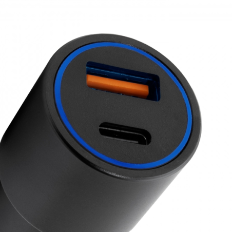Chargeur Voiture Coolbox 48W - USB-A/USB-C - Haute Puissance - Chargement Rapide - Double Portabilité - Couleur Noir