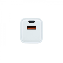 Coolbox GaN Chargeur Mural 20W USB-C/USB-A Charge Rapide - Compact - Double USB - Efficacité Énergétique - Couleur Blanc