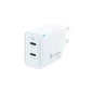 Coolbox Chargeur Mural GaN 35W USB-C/USB-C Charge Rapide - Compact - Technologie GaN - Double Port USB-C - Couleur Blanc
