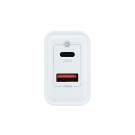 Coolbox GaN Chargeur Mural 45W USB-C/USB-A Charge Rapide - Compact - Compatible avec Plusieurs Appareils - Technologie GaN Avanc