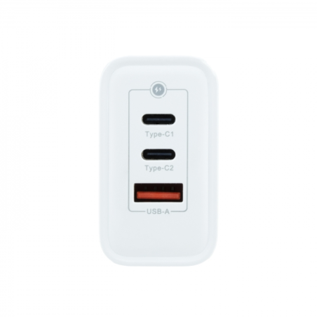 Coolbox GaN Wall Charger 65W USB-C/USB-C/USB-A Charge rapide - Technologie GaN - Compatible avec plusieurs appareils - Design co