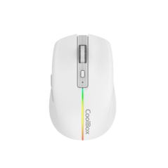 Souris gaming sans fil Coolbox W01 1600 dpi - 6 boutons - Éclairage RGB - Blanc