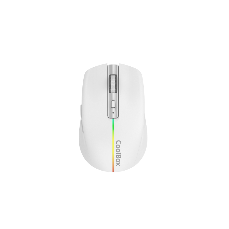 Souris gaming sans fil Coolbox W01 1600 dpi - 6 boutons - Éclairage RGB - Blanc