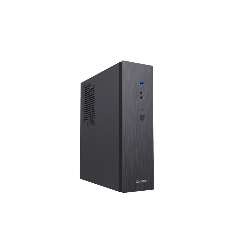 Boîtier tour Slim MicroATX Coolbox T370 - Compatible avec les disques durs 2,5" - USB-A 3.2 Gen1, USB-C 3.2 Gen1 et audio HD - A