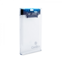Coolbox SlimChase T-2533 Boîtier externe transparent - USB 3.0 - Design fin - Vitesse de transfert élevée - Couleur blanche
