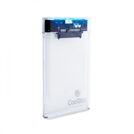 Coolbox SlimChase T-2533 Boîtier externe transparent - USB 3.0 - Design fin - Vitesse de transfert élevée - Couleur blanche